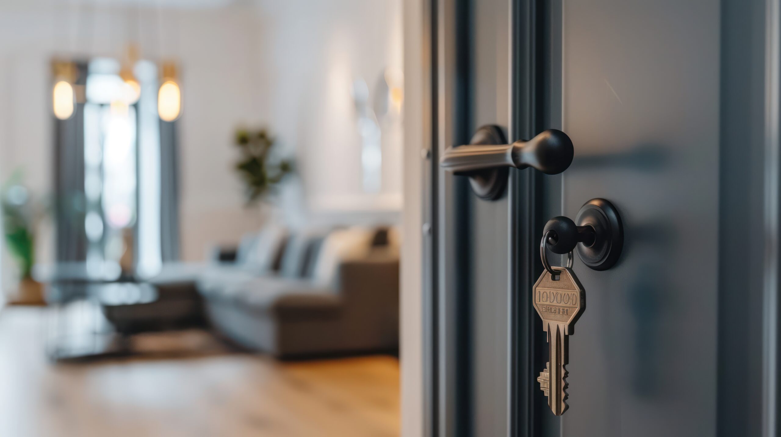 Key in door lock — unlock your home